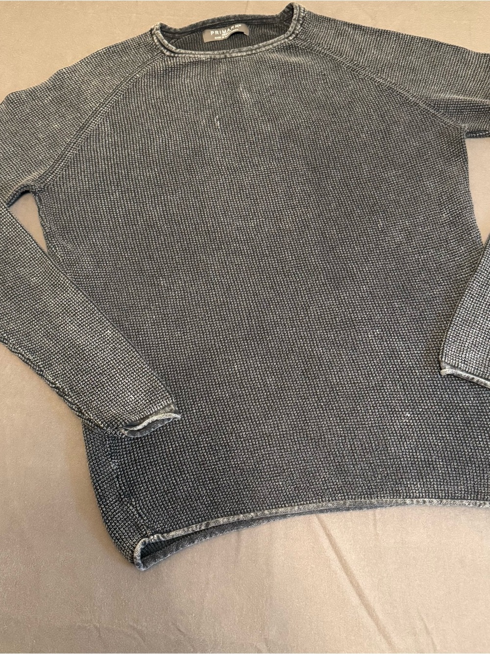Primark Men's Washed Charcoal Crewneck Sweater